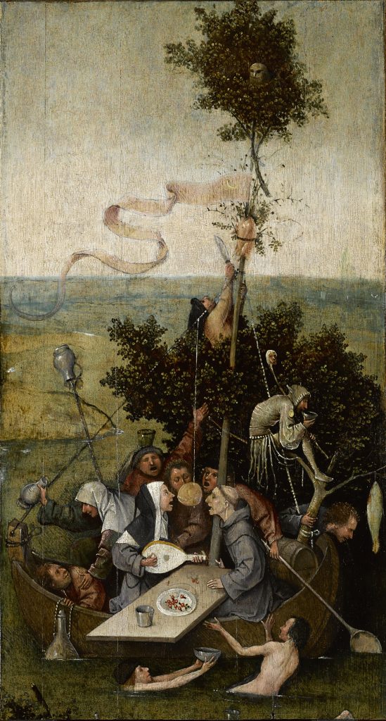 Detalhe de pintura de Hieronymus Bosch, imagem meramente ilustrativa para o post Alegoria do Navio.